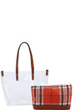 2in1 Hot Trendy Transparent Tote Bag With Long Strap