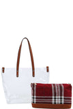 2in1 Hot Trendy Transparent Tote Bag With Long Strap