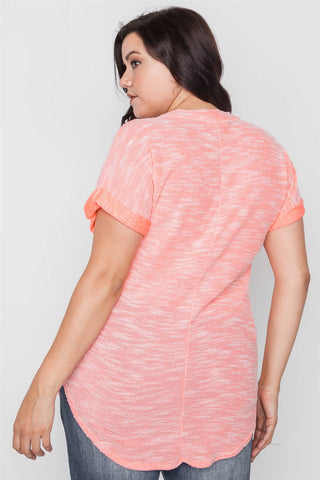 Plus Size Rock And Roll Graphic Cut-out Top