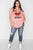 Plus Size Rock And Roll Graphic Cut-out Top