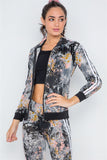 Black Mesh Multi Active Two Piece Legging Jacket Set