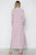 Mauve Multi Stripe Button Down Dress Maxi Blouse Shirt