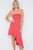 Strapless Flounce Hem Solid Dress