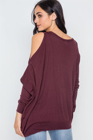 Asymmetrical Hem Seamed Sweater