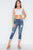 Dark Denim Cuffed Hem Skinny Jeans