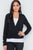 Black Knit Deep V-neck Surplice Long Sleeve Sweater