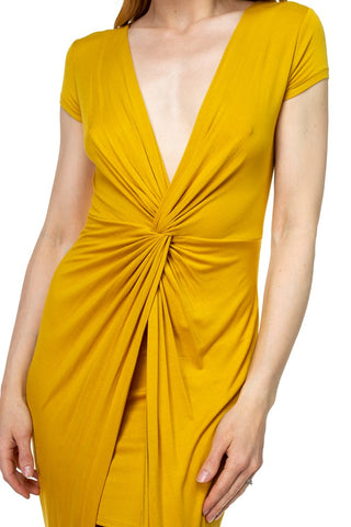 Deep V-neck Jersey Tunic Dress