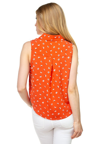 Floral Ditsy Knotted Sleeveless Top