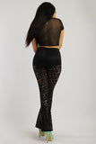 Lace, Full Length, High Waisted Pants In A Bodycon Fit