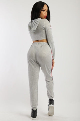 Solid, 2 Pieces Sweat Suit Set