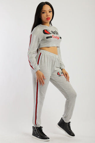 Solid, 2 Pieces Sweat Suit Set