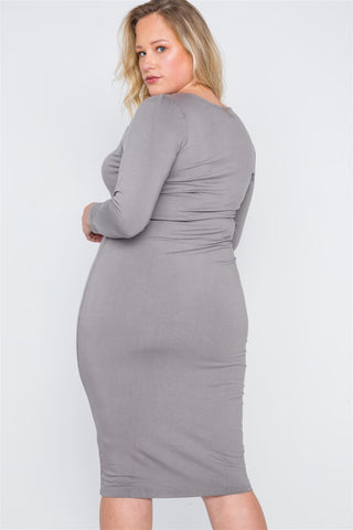 Plus Size Basic Bodycon Midi Dress