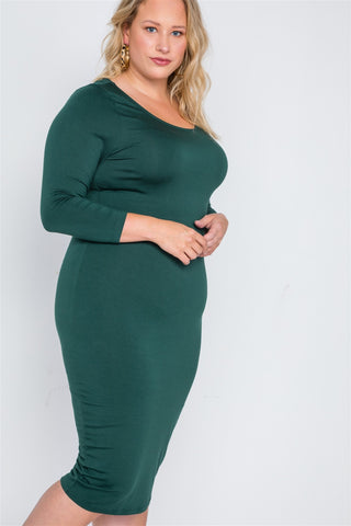 Plus Size Basic Bodycon Midi Dress
