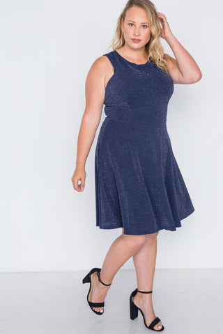 Plus Size Sleeveless A-line Evening Dress