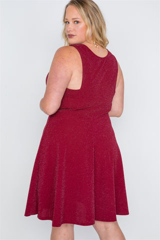 Plus Size Sleeveless A-line Evening Dress