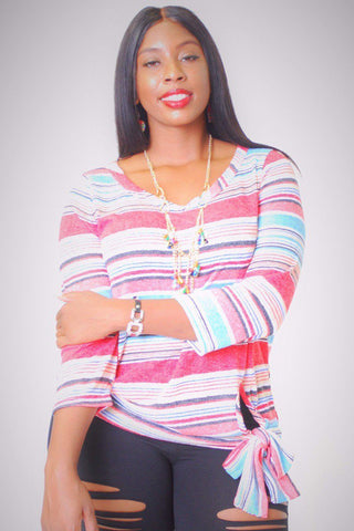 Striped, Waist Length Top