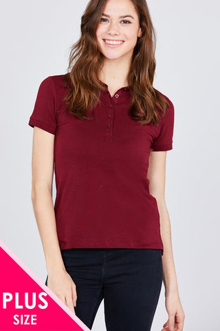 Classic Jersey Spandex Polo Top