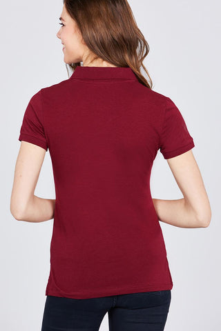 Classic Jersey Spandex Polo Top