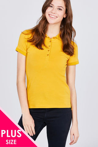 Classic Jersey Spandex Polo Top