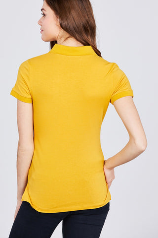 Classic Jersey Spandex Polo Top