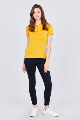 Classic Jersey Spandex Polo Top