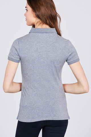 Classic Jersey Spandex Polo Top