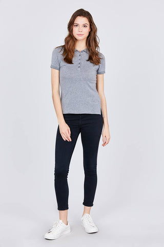 Classic Jersey Spandex Polo Top