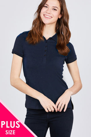 Classic Jersey Spandex Polo Top