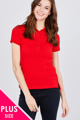 Classic Jersey Spandex Polo Top