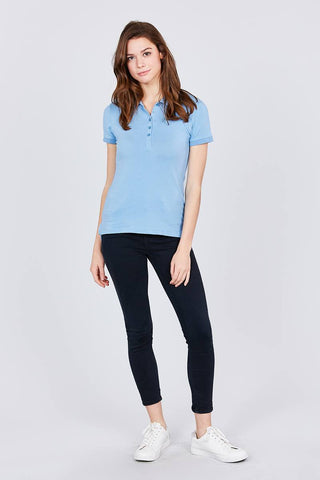Classic Jersey Spandex Polo Top