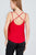 V-neck W/back Cross Strap Cami Woven Top