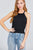 Halter Neck Cotton Spandex Rib Knit Top