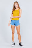 Halter Neck Cotton Spandex Rib Knit Top