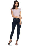 Denim High Rise Belted Pants