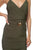 Sleeveless Ruched Belted Midi Dress