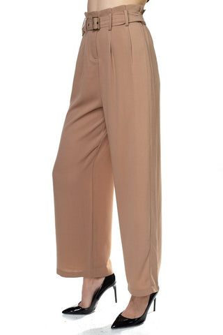 Belted Wide Leg Pants