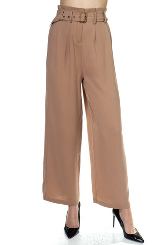 Belted Wide Leg Pants