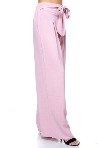 Belted Pleated Palazzo Pants