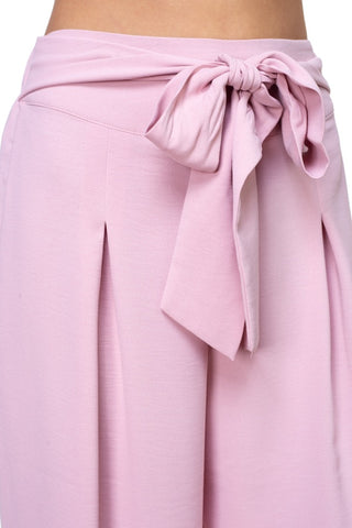 Belted Pleated Palazzo Pants