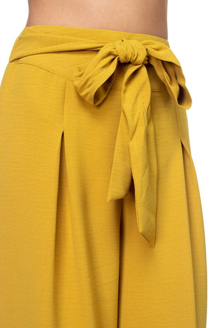 Belted Pleated Palazzo Pants
