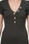 Ribbed Button Trim Mini Dress