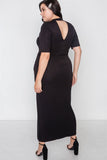 Plus Size Site Slit Mock Neck Maxi Dress