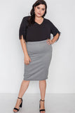 Plus Size Chiffon V-neck Solid Top