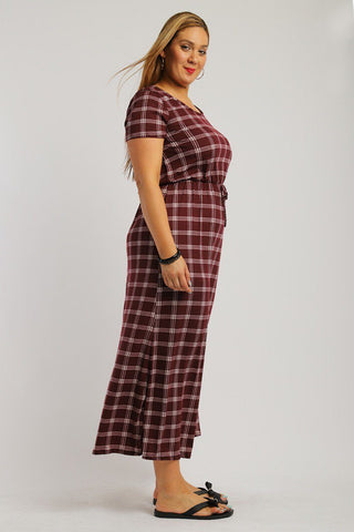 Plaid, Ankle Length Maxi Dress