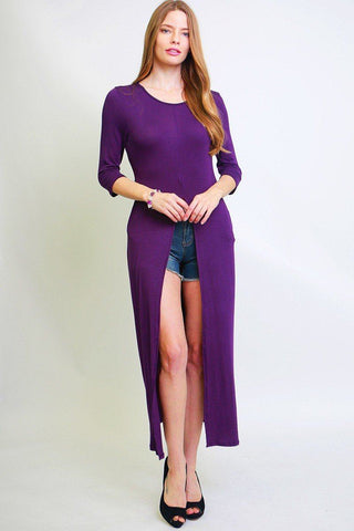 Solid Long Body Tunic Top
