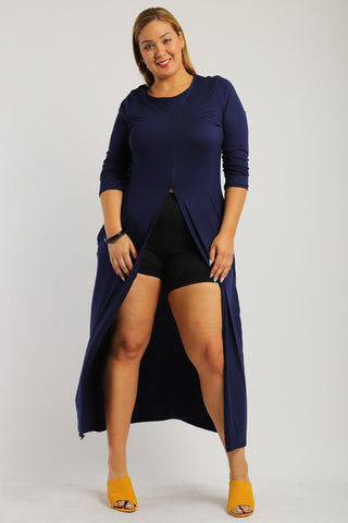 Solid Long Body Tunic Top