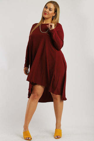Solid, Loose Fit Dress