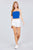 Back Open W/cross Strap Contrast Side Stripe Tue Top