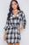 Black Plaid Long Sleeve Casual Mini Dress