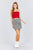Button Down Elastic Strap Tube Rayon Spandex Rib Knit Top